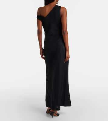 Sius asymmetric linen midi dress | Faithfull