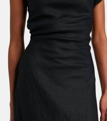 Sius asymmetric linen midi dress | Faithfull