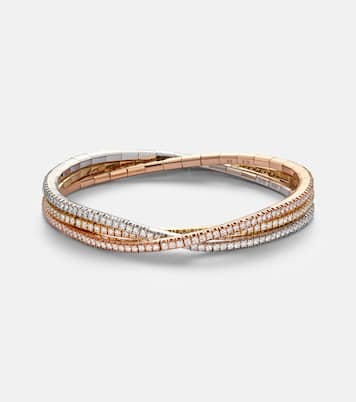 Stretchy 18kt gold bracelet with diamonds | Bucherer Fine Jewellery
