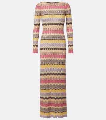 Pedro chevron lamé maxi dress | Faithfull