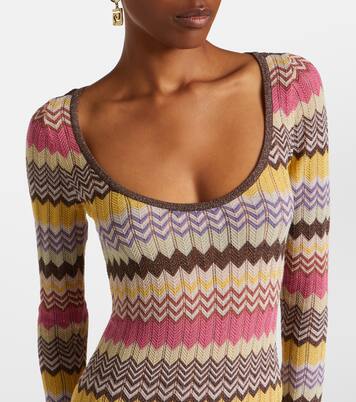Pedro chevron lamé maxi dress | Faithfull