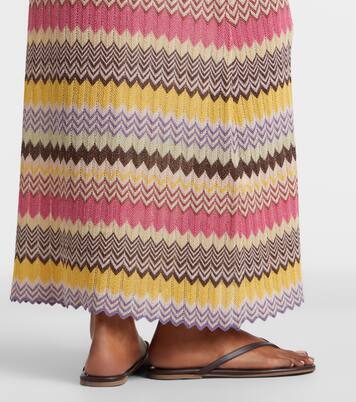 Pedro chevron lamé maxi dress | Faithfull