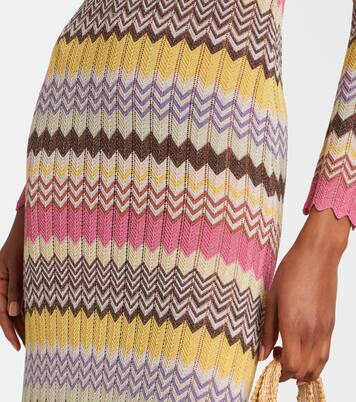 Pedro chevron lamé maxi dress | Faithfull