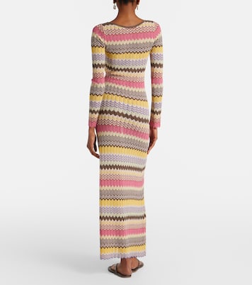 Pedro chevron lamé maxi dress | Faithfull