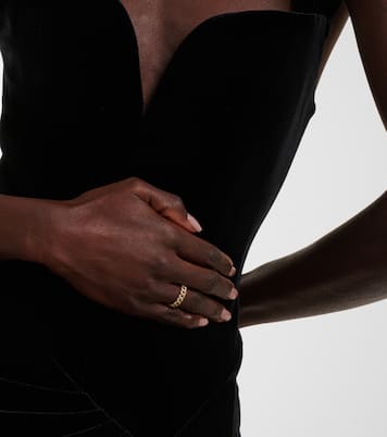 18kt gold chain ring with diamonds | Shay Jewelry