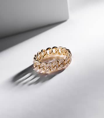 18kt gold chain ring with diamonds | Shay Jewelry