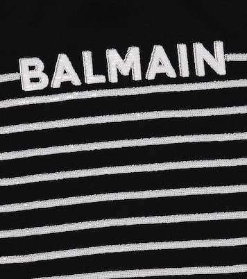 Robe à capuche en coton à sequins | Balmain Kids