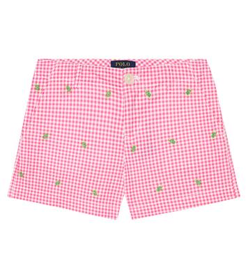 Gingham embroidered cotton shorts | Polo Ralph Lauren Kids