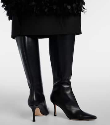 Agathe 85 leather knee-high boots | Jimmy Choo