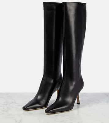 Agathe 85 leather knee-high boots | Jimmy Choo
