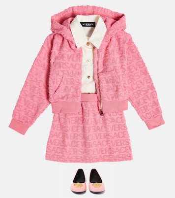Gonna in jacquard di cotone con logo | Versace Kids