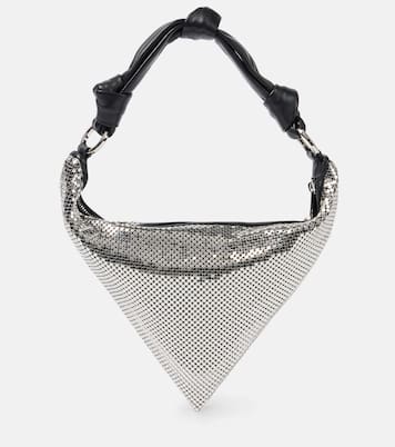 Bolso al hombro Cameron Mini de piel metalizada | Amina Muaddi