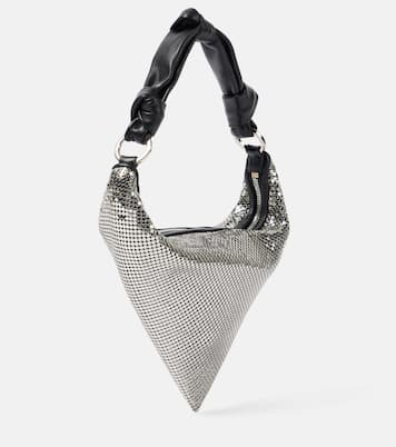 Bolso al hombro Cameron Mini de piel metalizada | Amina Muaddi