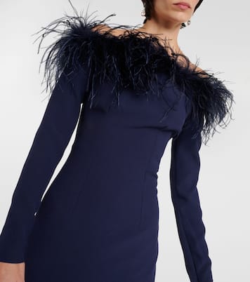 Off-Shoulder-Robe Starlana mit Federn | Safiyaa