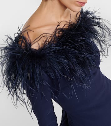 Off-Shoulder-Robe Starlana mit Federn | Safiyaa