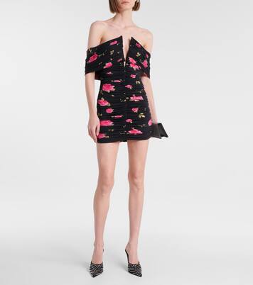 Robe à fleurs et à encolure bardot | Magda Butrym