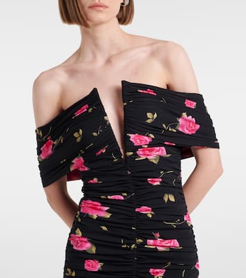 Robe à fleurs et à encolure bardot | Magda Butrym