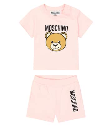 Baby - T-shirt e shorts in cotone con stampa | Moschino Kids