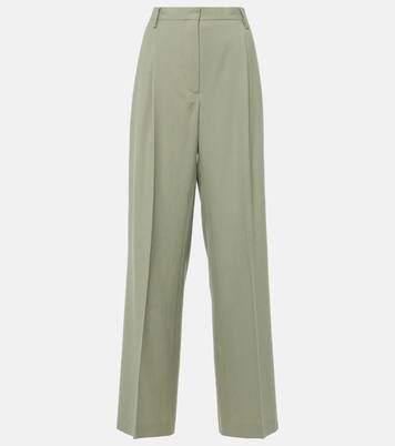 Pantalon droit à taille mi-haute en laine | Dries Van Noten