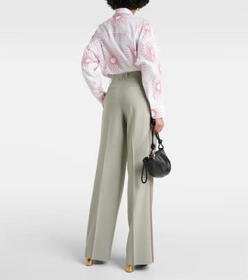 Pantalon droit à taille mi-haute en laine | Dries Van Noten