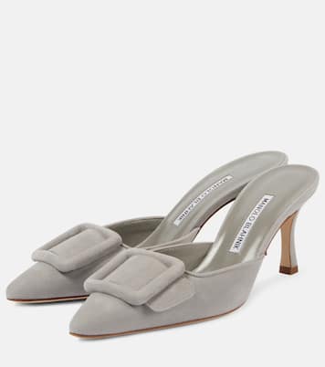 Mules Maysale 70 aus Veloursleder | Manolo Blahnik