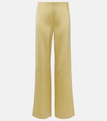 Pantalon ample à taille haute en satin | Toteme