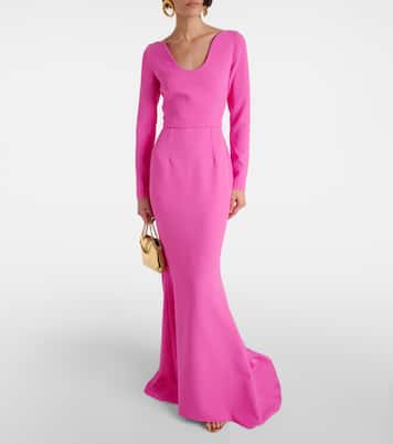 Robe longue Auria en crêpe | Safiyaa