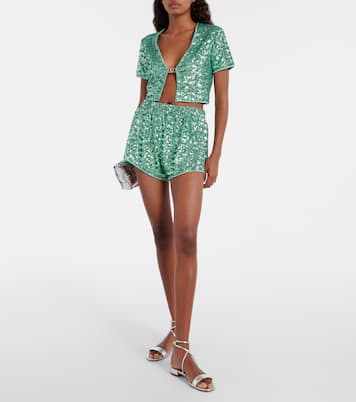 Cropped-Jacke mit Pailletten | Oséree