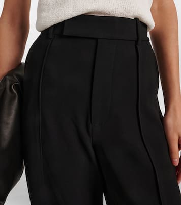 Pantalon droit Weyes à taille haute en crêpe  | Proenza Schouler