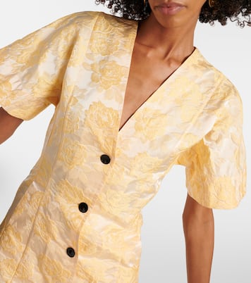 Robe chemise en jacquard à fleurs | Ganni