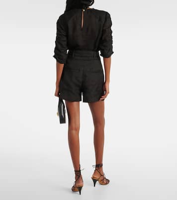 High-Rise Shorts Hobbes aus Ramie | Veronica Beard