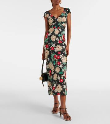 Robe midi Carey en coton à fleurs | Rixo