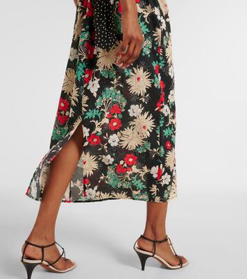 Robe midi Carey en coton à fleurs | Rixo