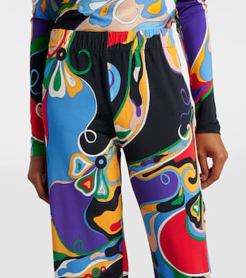 Orchidee jersey satin straight pants | Pucci