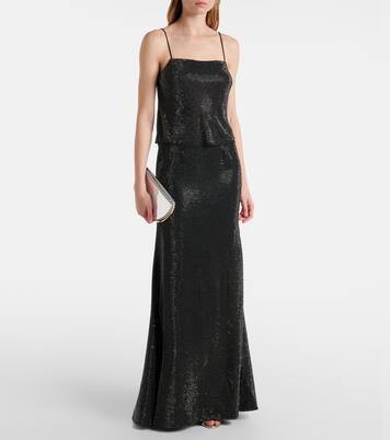 Top aus Seidenchiffon mit Kristallen | Roland Mouret