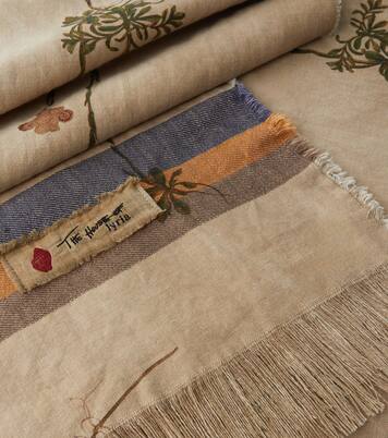 Sharpei striped floral fringed blanket | The House of Lyria