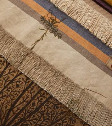 Sharpei striped floral fringed blanket | The House of Lyria