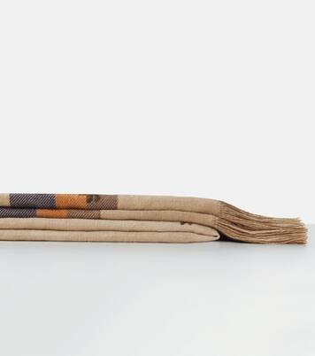 Sharpei striped floral fringed blanket | The House of Lyria