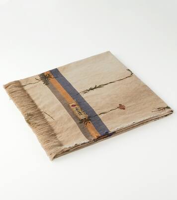 Sharpei striped floral fringed blanket | The House of Lyria