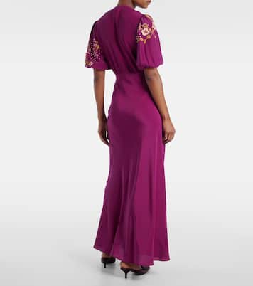 Marlene embroidered silk gown | La DoubleJ