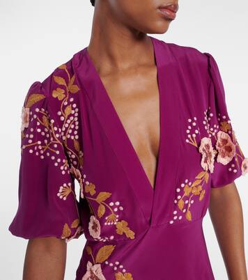 Marlene embroidered silk gown | La DoubleJ