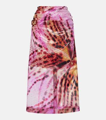 Sami printed gathered midi skirt | Dries Van Noten