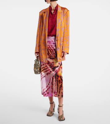 Sami printed gathered midi skirt | Dries Van Noten
