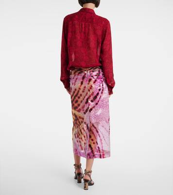 Sami printed gathered midi skirt | Dries Van Noten