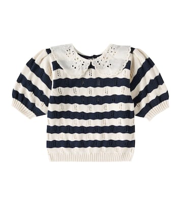 Marina striped knitted cotton top | The New Society