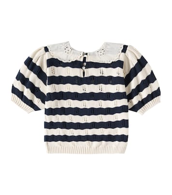 Marina striped knitted cotton top | The New Society