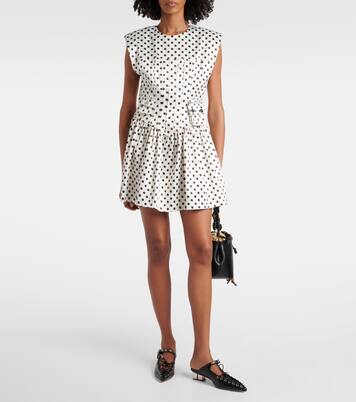 Polka-dot satin corset dress | Ganni