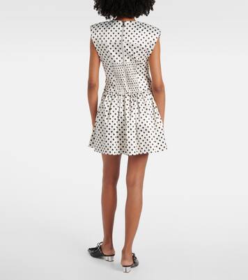 Polka-dot satin corset dress | Ganni