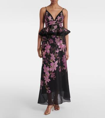 Dawning floral linen and silk gown | Zimmermann