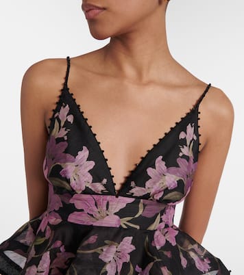 Dawning floral linen and silk gown | Zimmermann